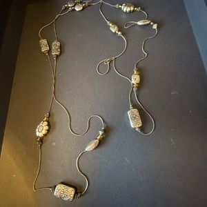 Long silver necklace.  Vintage.